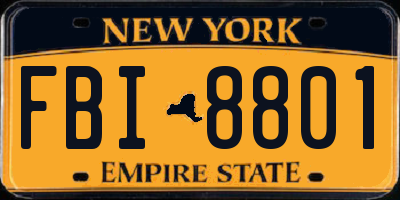 NY license plate FBI8801
