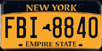 NY license plate FBI8840