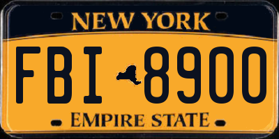 NY license plate FBI8900