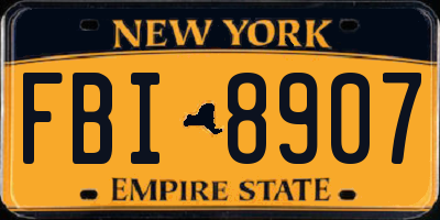 NY license plate FBI8907