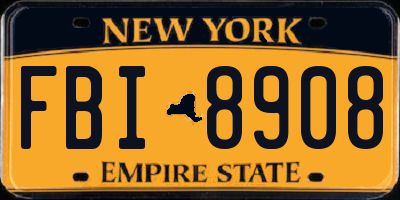 NY license plate FBI8908