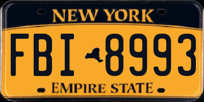 NY license plate FBI8993