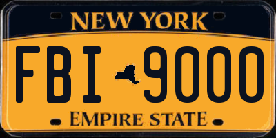 NY license plate FBI9000