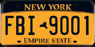 NY license plate FBI9001