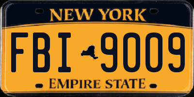 NY license plate FBI9009