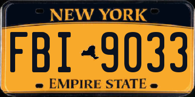 NY license plate FBI9033