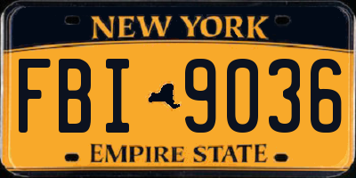NY license plate FBI9036