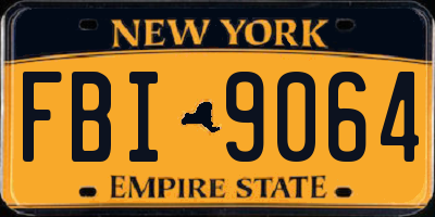 NY license plate FBI9064