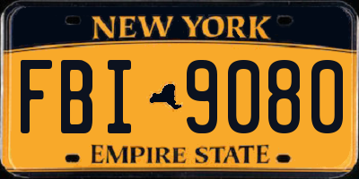 NY license plate FBI9080