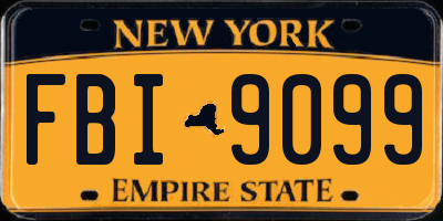NY license plate FBI9099