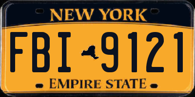 NY license plate FBI9121