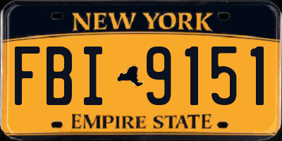 NY license plate FBI9151