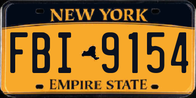 NY license plate FBI9154