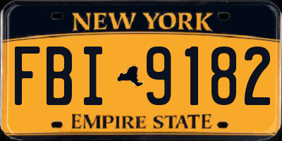 NY license plate FBI9182