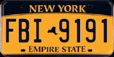 NY license plate FBI9191
