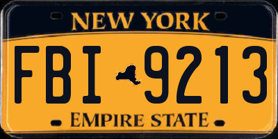NY license plate FBI9213