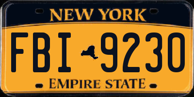 NY license plate FBI9230