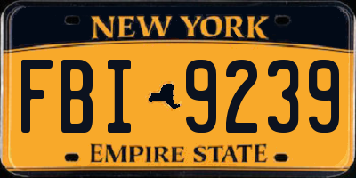 NY license plate FBI9239