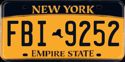 NY license plate FBI9252
