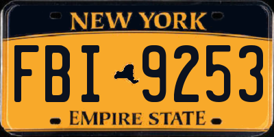 NY license plate FBI9253