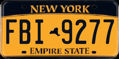 NY license plate FBI9277