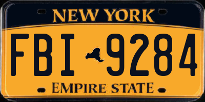NY license plate FBI9284