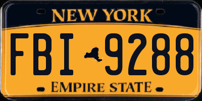 NY license plate FBI9288
