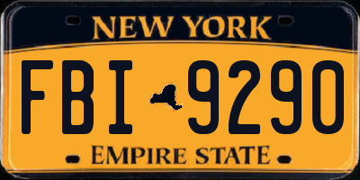 NY license plate FBI9290