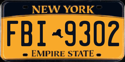 NY license plate FBI9302