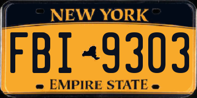 NY license plate FBI9303