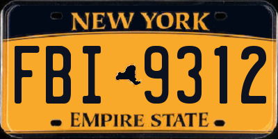 NY license plate FBI9312