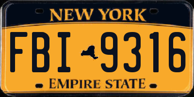 NY license plate FBI9316