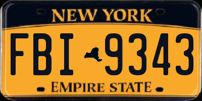 NY license plate FBI9343