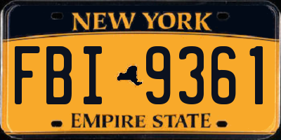 NY license plate FBI9361