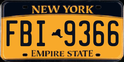 NY license plate FBI9366