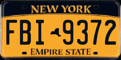 NY license plate FBI9372