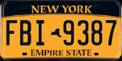 NY license plate FBI9387