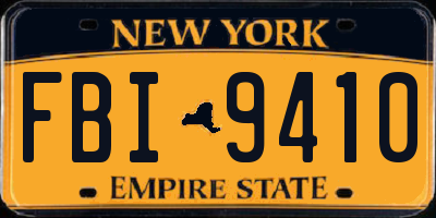 NY license plate FBI9410