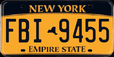 NY license plate FBI9455