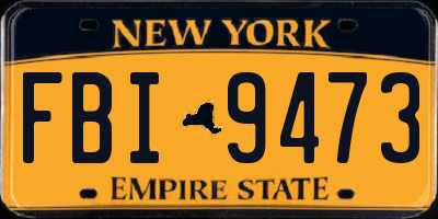 NY license plate FBI9473