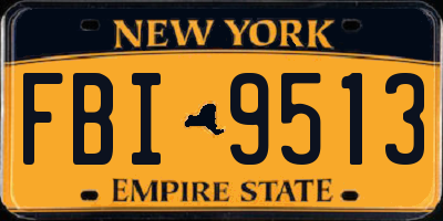 NY license plate FBI9513