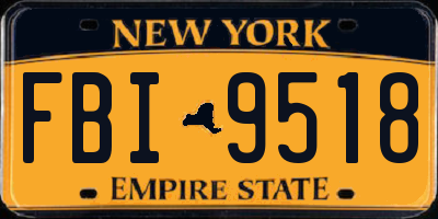 NY license plate FBI9518
