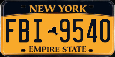 NY license plate FBI9540