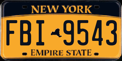 NY license plate FBI9543