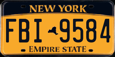 NY license plate FBI9584