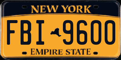 NY license plate FBI9600