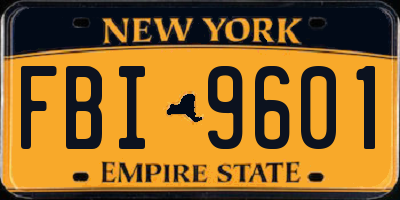 NY license plate FBI9601