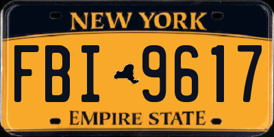 NY license plate FBI9617