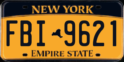 NY license plate FBI9621
