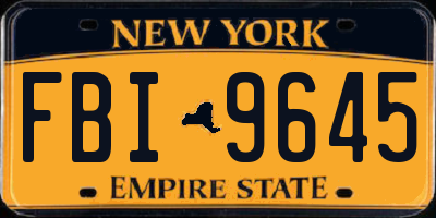 NY license plate FBI9645